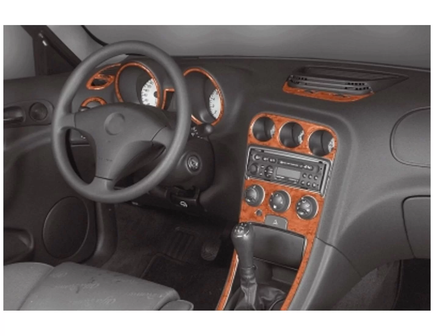 Alfa Romeo 156 10.1997 3D Interior Dashboard Trim Kit Dash Trim Dekor 12-Parts