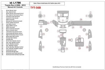 Toyota RAV-4 2006-UP Manual Gearbox A/C Controls Interior BD Dash Trim Kit