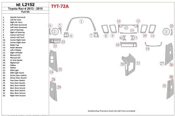 Toyota RAV-4 2013-2015 Full Set Interior BD Dash Trim Kit