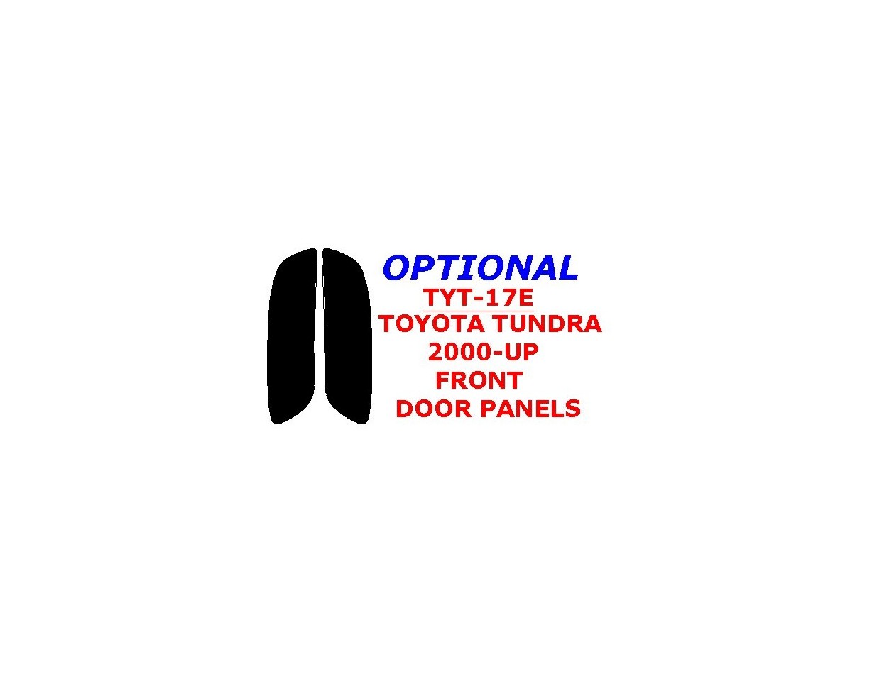 Toyota Tundra 2000-2002 Front Door panels, 2 Parts set BD Kit la décoration du tableau de bord - 1 - habillage decor de tableau 