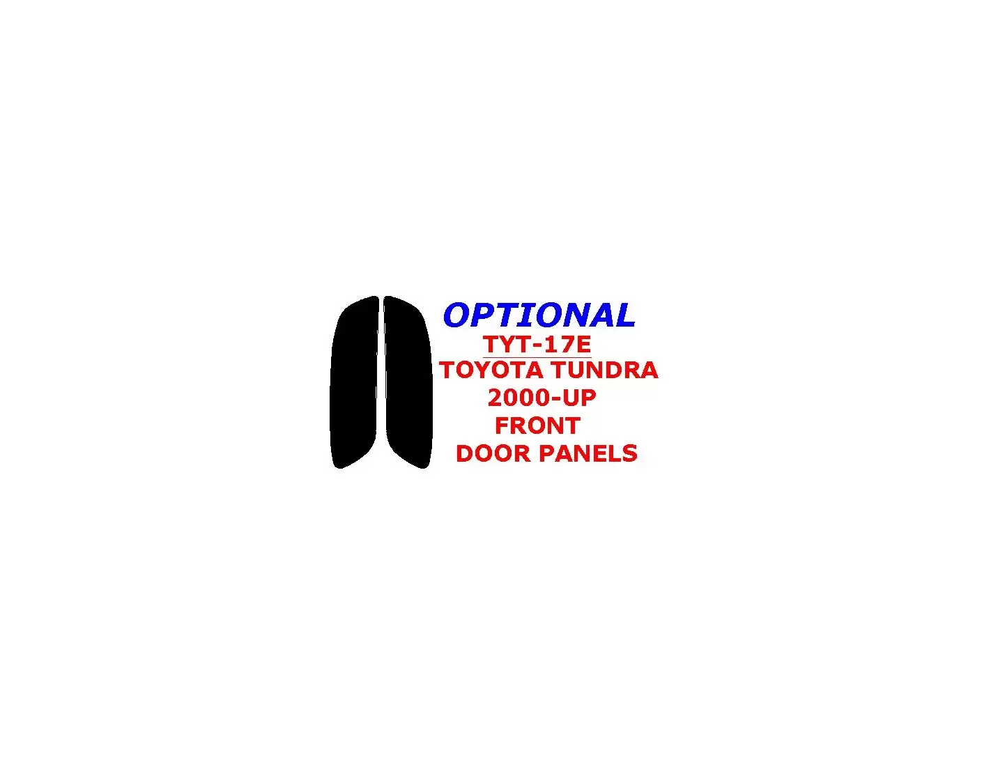Toyota Tundra 2000-2002 Front Door panels, 2 Parts set BD Interieur Dashboard Bekleding Volhouder