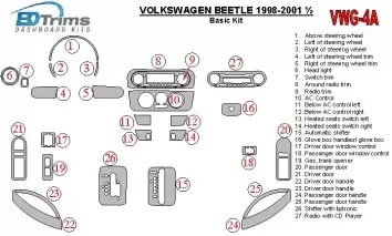 Volkswagen Beetle 1998-2001 Basic Set Cruscotto BD Rivestimenti interni