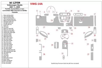 Volkswagen Beetle 2001-2005 Full Set Interior BD Dash Trim Kit