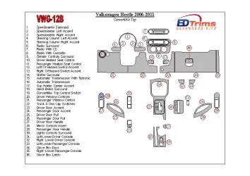 Volkswagen Beetle 2006-2011 Full Set, fits (Cabrio) BD Interieur Dashboard Bekleding Volhouder