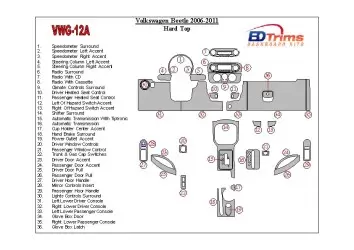 Volkswagen Beetle 2006-2011 Full Set, Soft roof-Coupe Not-Cabrio BD Interieur Dashboard Bekleding Volhouder