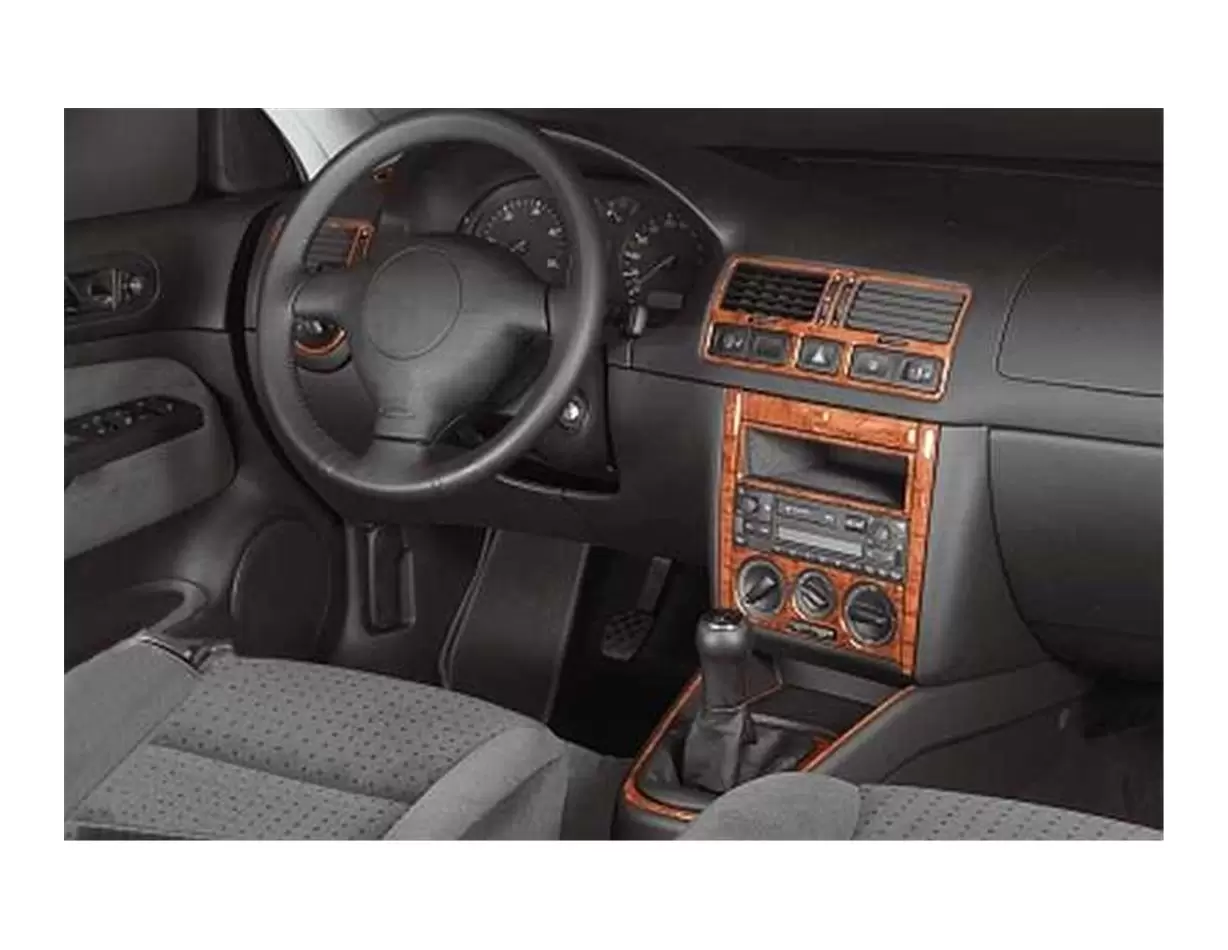 Volkswagen Bora 10.98-12.08 3M 3D Interior Dashboard Trim Kit Dash Trim Dekor 19-Parts