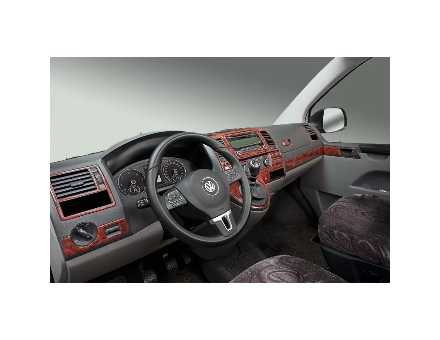 Volkswagen Carevelle T6 2009 Mittelkonsole Armaturendekor Cockpit Dekor 37-Teilige - 1- Cockpit Dekor Innenraum