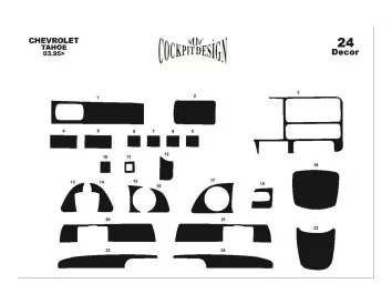 Chevrolet Tahoe 03.95-09.99 3M 3D Interior Dashboard Trim Kit Dash Trim Dekor 24-Parts