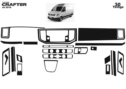 Volkswagen Crafter 2019 3D Inleg dashboard Interieurset aansluitend en pasgemaakt op he 30 -Teile