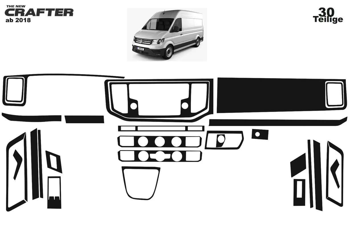 Volkswagen Crafter 2019 Kit Rivestimento Cruscotto all'interno del veicolo Cruscotti personalizzati 30-Decori