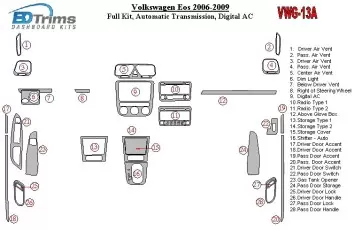 Volkswagen EOS 2006-UP Voll Satz, Automatic Gear BD innenausstattung armaturendekor cockpit dekor - 2- Cockpit Dekor Innenraum