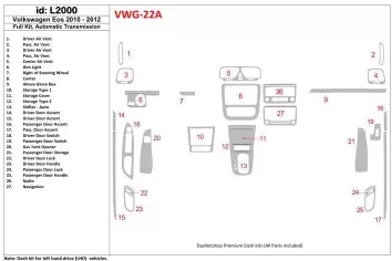 Volkswagen EOS 2010-UP Interior BD Dash Trim Kit