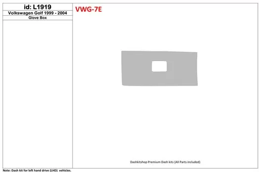 Volkswagen Golf 1999-2004 Optional lueur-boîte BD Kit la décoration du tableau de bord - 1 - habillage decor de tableau de bord