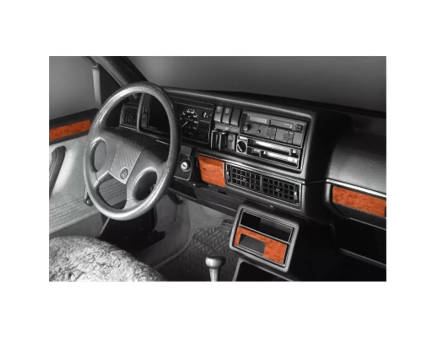 Volkswagen Golf II Jetta II 85-91 Kit la décoration du tableau de bord 13-Pièce - 1 - habillage decor de tableau de bord