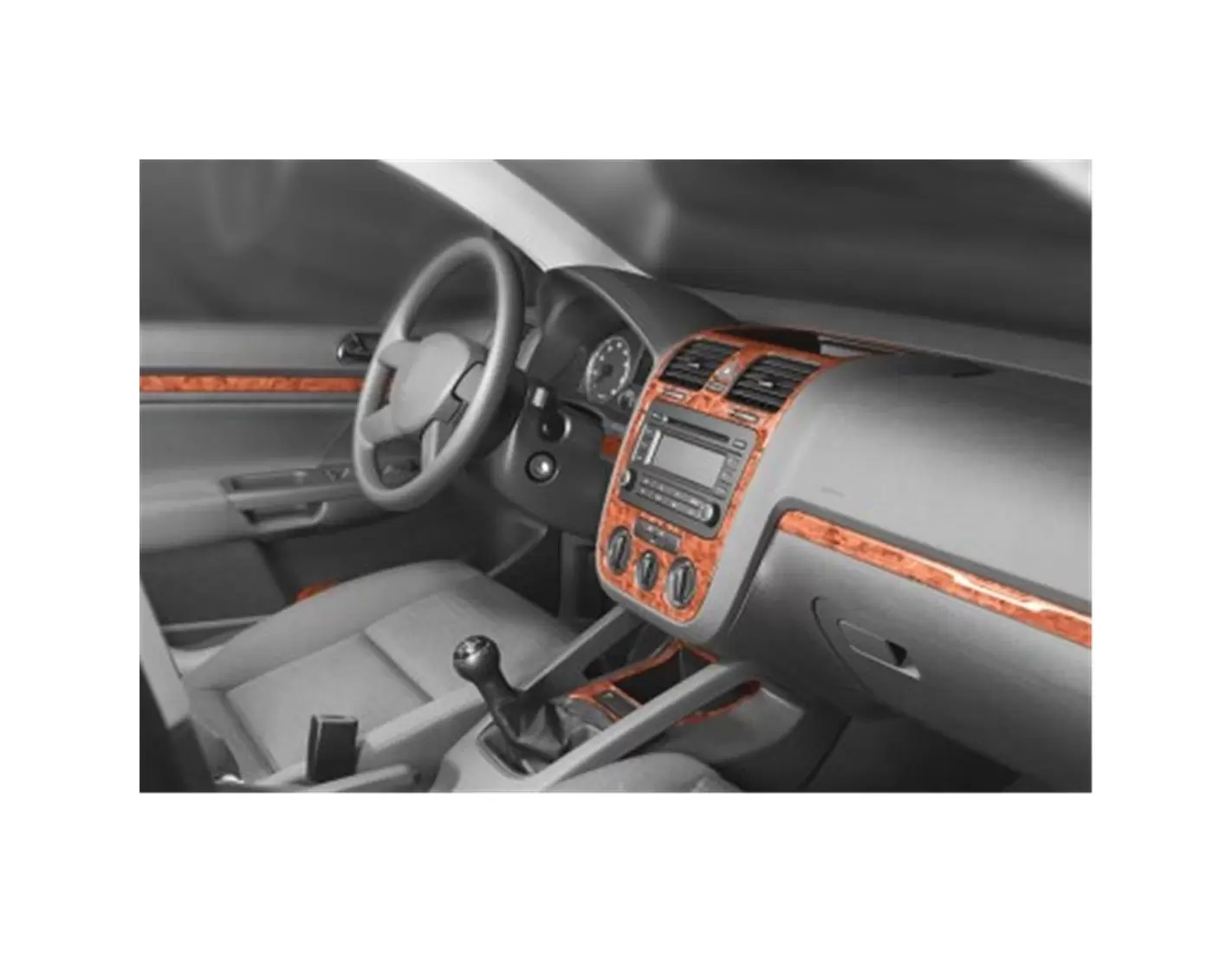 Volkswagen Golf V Jetta 10.03-10.08 3M 3D Interior Dashboard Trim Kit Dash Trim Dekor 16-Parts