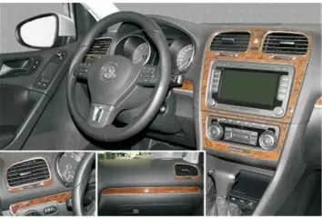 Volkswagen Golf VI 09.2008 3D Inleg dashboard Interieurset aansluitend en pasgemaakt op he 15 -Teile