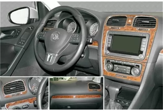 Volkswagen Golf VI 09.2008 3M 3D Interior Dashboard Trim Kit Dash Trim Dekor 15-Parts