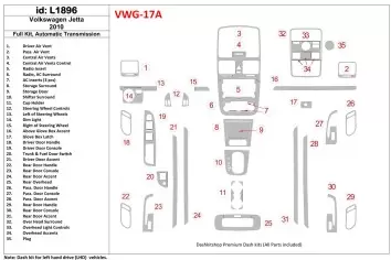 Volkswagen Jetta 2010-2010 Voll Satz, Automatic Gear BD innenausstattung armaturendekor cockpit dekor - 2- Cockpit Dekor Innenra