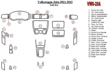 Volkswagen Jetta 2011-UP Full Set, Without NAVI BD Interieur Dashboard Bekleding Volhouder