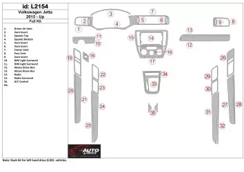 Volkswagen Jetta 2015-UP Full Set Interior BD Dash Trim Kit