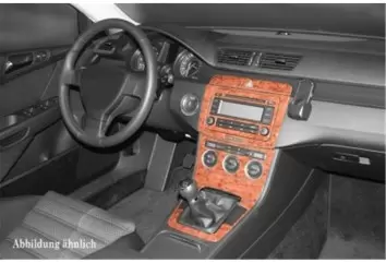Volkswagen Passat B6 02.05 09.10 3M 3D Interior Dashboard Trim Kit Dash Trim Dekor 18-Parts