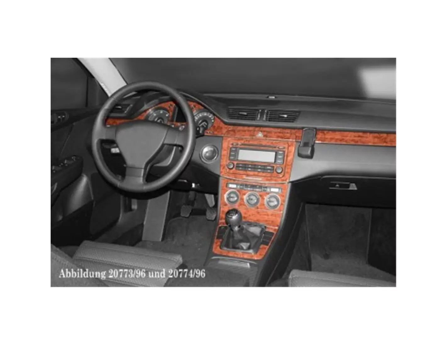 Volkswagen Passat B6 Tacho 05 10 Mittelkonsole Armaturendekor Cockpit Dekor 3-Teilige - 1- Cockpit Dekor Innenraum