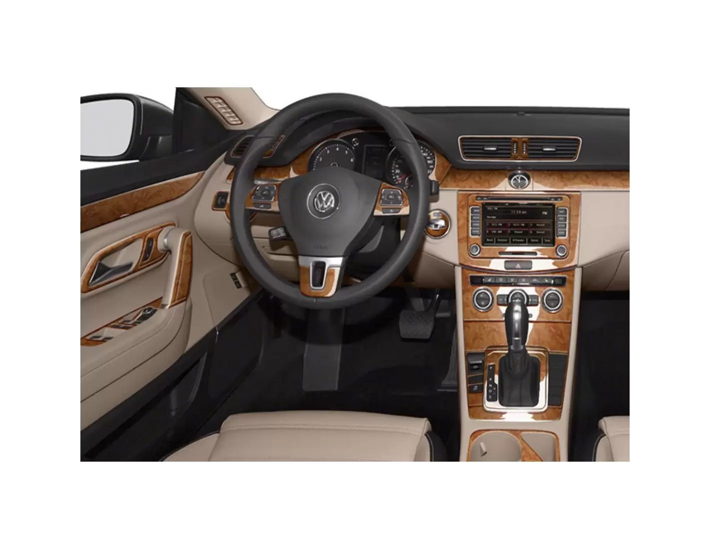 Volkswagen Passat B7 2012-2015 3M 3D Interior Dashboard Trim Kit Dash Trim Dekor 45-Parts