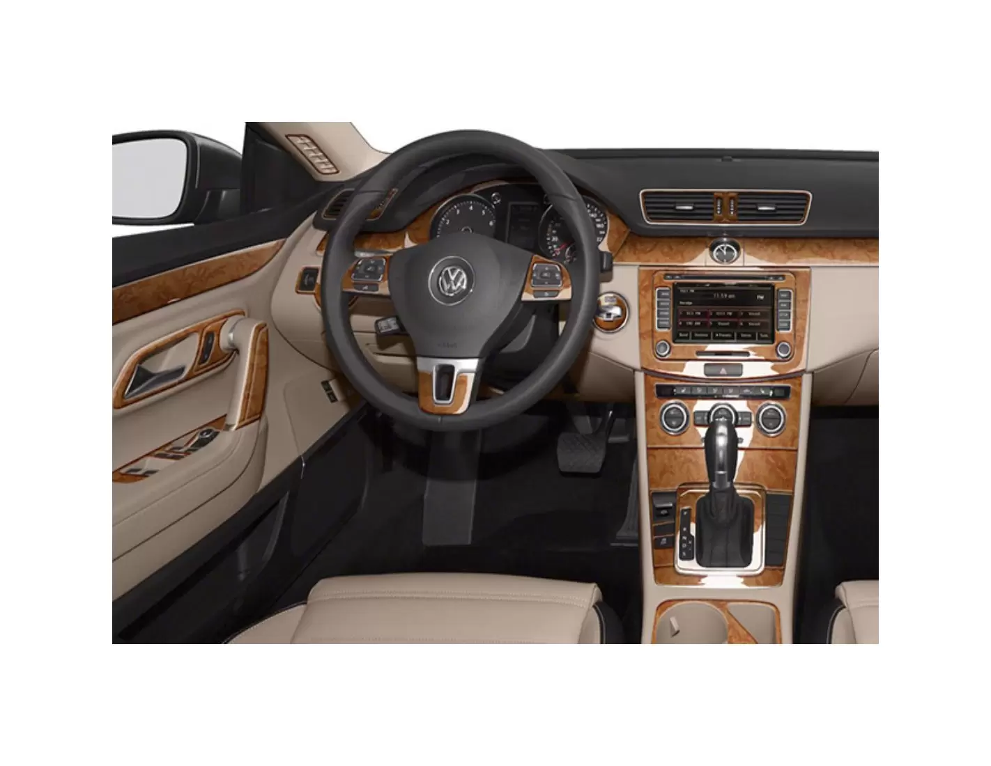 Volkswagen Passat B7 2012-2015 Mittelkonsole Armaturendekor Cockpit Dekor 45-Teilige - 1- Cockpit Dekor Innenraum