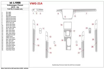 Volkswagen Passat B7 2012-UP S Model Interior BD Dash Trim Kit