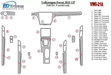 Volkswagen Passat B7 2012-UP S Model BD innenausstattung armaturendekor cockpit dekor - 2- Cockpit Dekor Innenraum