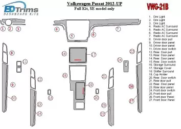 Volkswagen Passat B7 2012-UP SE Model BD innenausstattung armaturendekor cockpit dekor - 2- Cockpit Dekor Innenraum