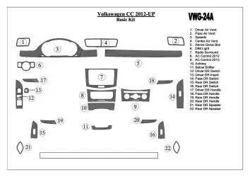 Volkswagen Passat CC 2012-UP Grundset BD innenausstattung armaturendekor cockpit dekor - 2- Cockpit Dekor Innenraum