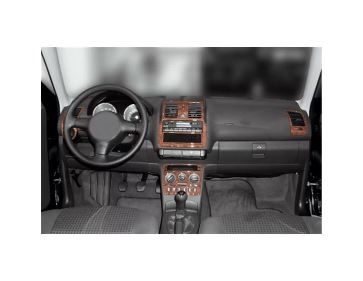 Volkswagen Polo 6N2 10.99-08 01 Mittelkonsole Armaturendekor Cockpit Dekor 16-Teilige - 1- Cockpit Dekor Innenraum