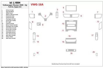 Volkswagen Routan 2009-UP Full Set,Automatic AC Interior BD Dash Trim Kit