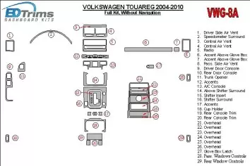 Volkswagen Touareg 2004-UP Full Set, Without NAVI Interior BD Dash Trim Kit