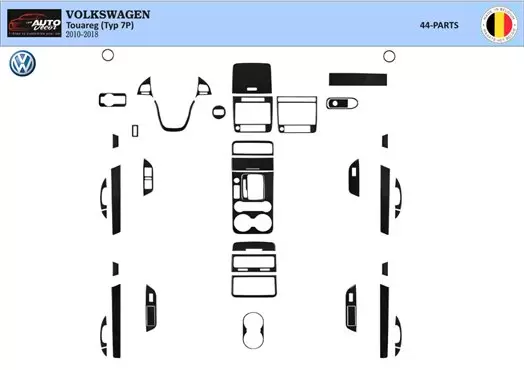 Volkswagen Touareg 2011-2017 3D Inleg dashboard Interieurset aansluitend en pasgemaakt op he 35-Teile