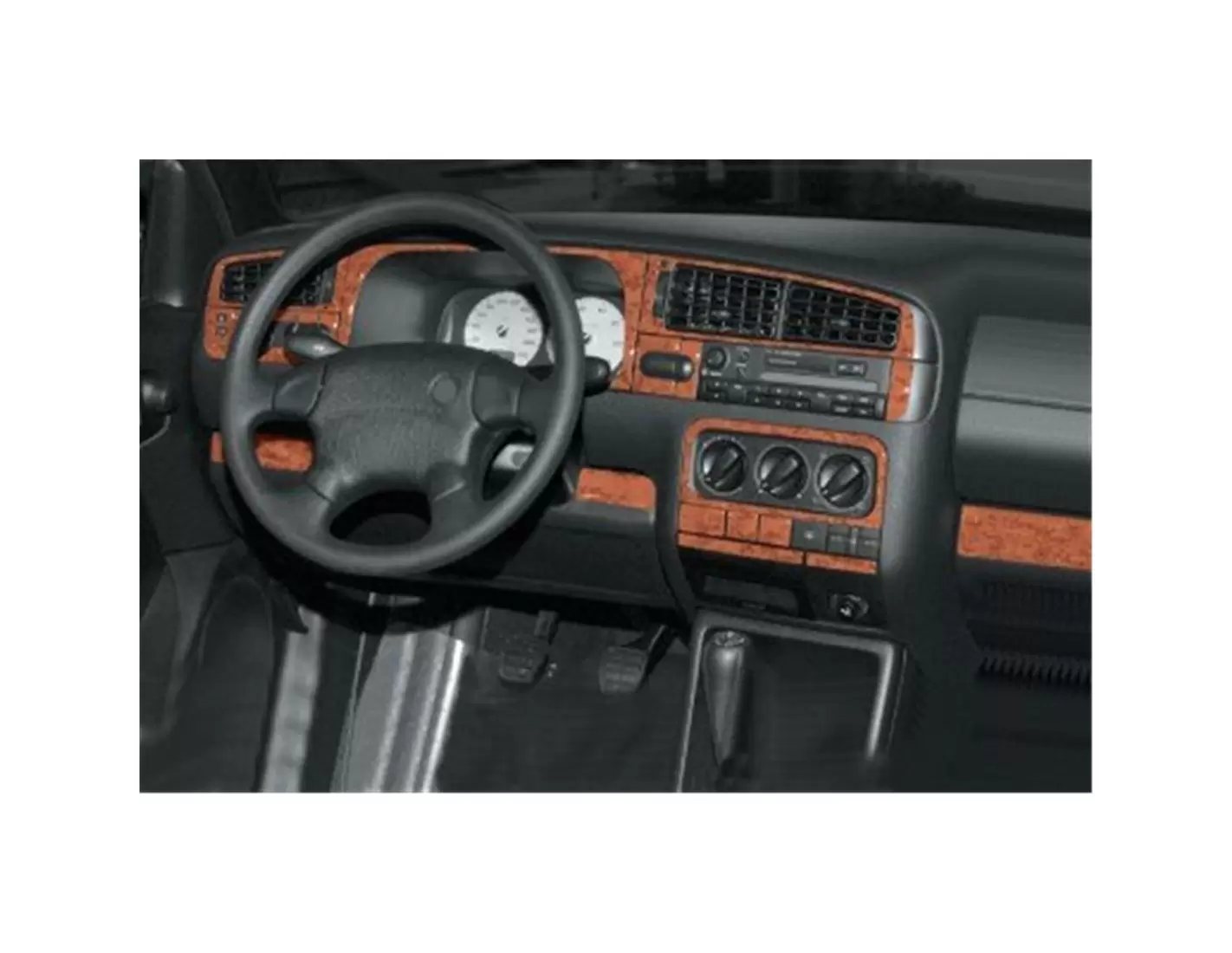 Volkswagen Vento 04.95 - 09.97 3D Inleg dashboard Interieurset aansluitend en pasgemaakt op he 23 -Teile