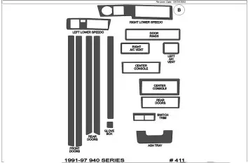 Volvo 940 10.90 - 04.98 3D Inleg dashboard Interieurset aansluitend en pasgemaakt op he 16 -Teile