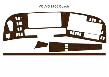 Volvo 9700 Bus Coach 2013 3M 3D Interior Dashboard Trim Kit Dash Trim Dekor 4-Parts