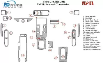 Volvo C70 2011-UP Full Set, Automatic Gear Interior BD Dash Trim Kit
