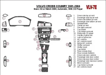 Volvo Cross Country 2001-2004 Basic Set, With CD Player, OEM Compliance BD Interieur Dashboard Bekleding Volhouder