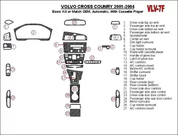 Volvo Cross Country 2001-2004 Basic Set, With Compact Casette player, OEM Compliance Interior BD Dash Trim Kit