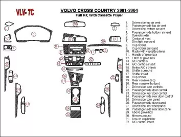 Volvo Cross Country 2001-2004 Full Set, With Compact Casette player, OEM Compliance Interior BD Dash Trim Kit