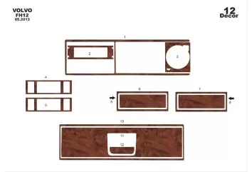 Volvo FH Version 4 01.2013 Kit Rivestimento Cruscotto all'interno del veicolo Cruscotti personalizzati 12-Decori