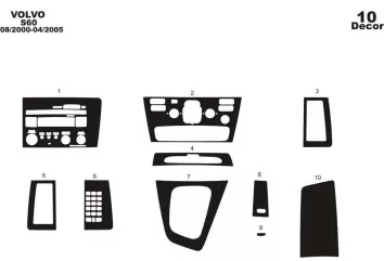 Volvo S 60 00-05 Mittelkonsole Armaturendekor Cockpit Dekor 10-Teilige - 2- Cockpit Dekor Innenraum