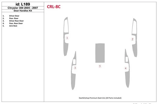 Chrysler 300 2005-2007 Door Handles BD Interieur Dashboard Bekleding Volhouder