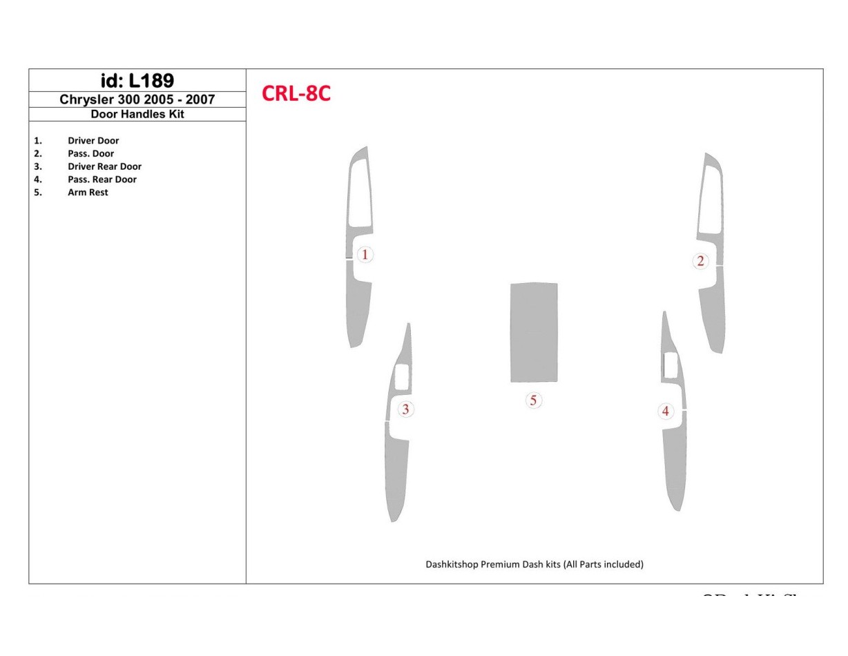 Chrysler 300 2005-2007 Door Handles BD innenausstattung armaturendekor cockpit dekor - 1- Cockpit Dekor Innenraum