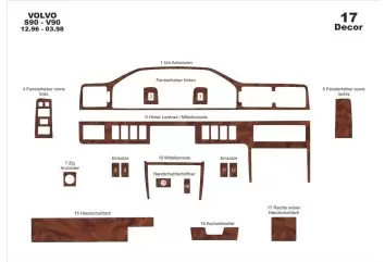 Volvo S 90-V 90 12.96-03.98 3M 3D Interior Dashboard Trim Kit Dash Trim Dekor 17-Parts