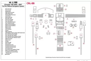 Chrysler 300 2005-2007 Ensemble Complet, Sans NAVI system BD Kit la décoration du tableau de bord - 2 - habillage decor de table