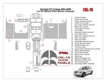 Chrysler PT Cruiser 2001-2005 Ensemble Complet, Sans Power Mirrors, Boîte automatique, 24 Parts set BD Décoration de tableau - 